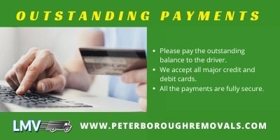 Payments for PETERBOROUGH REMOVALS services in Peterborough