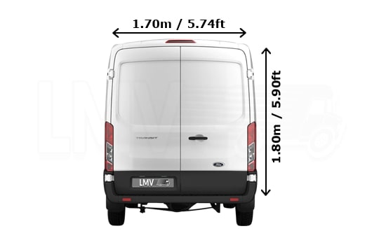 Large Van - Back View Dimension