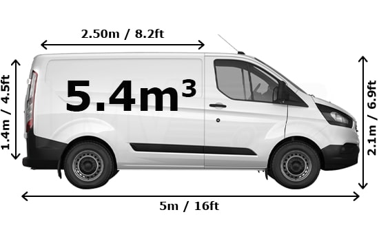 Medium Van - Side View Dimension