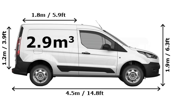 Small Van - Side View Dimension